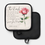 ナンバーズ6:24-26主よ賛美よバラの花 鍋敷き (正面/裏面)