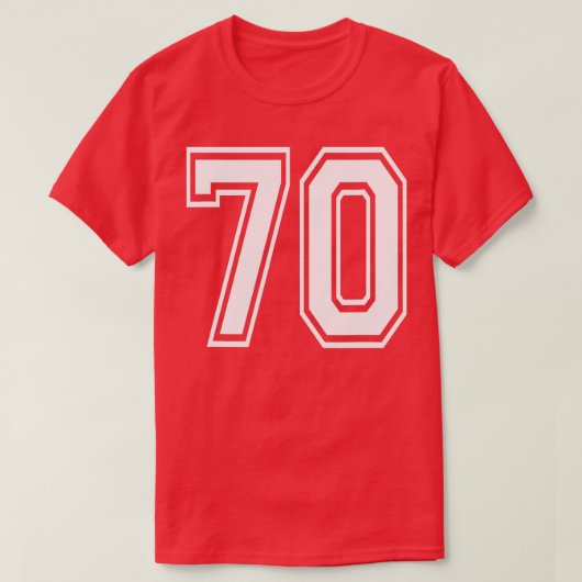 ナンバーズ70誕生日バーシティスポーツチームジャージー Tシャツ (デザイン正面)