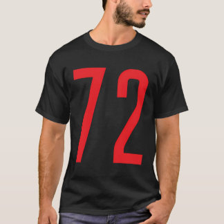 ナンバーズ72レッドスポーツファンジャージー番号 Tシャツ