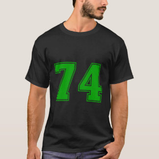 ナンバーズ74グリーンスポーツファンジャージー番号 Tシャツ