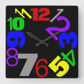 ~ナンバーズ~壁時計数々の色カスタマイズ! スクエア壁時計 (正面)