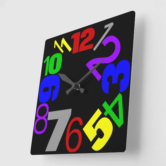 ~ナンバーズ~壁時計数々の色カスタマイズ! スクエア壁時計 (傾斜)