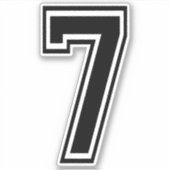 ナンバーセブン7スポーツフォントステッカー シール (正面)