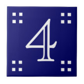 ナンバータイル – 職人の青の白 タイル (正面)