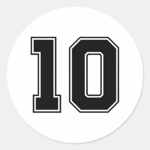ナンバーテン10スポーツフォント ラウンドシール