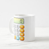 ナンバーデイのクラシック電卓 数学デザイン コーヒーマグカップ (正面左)