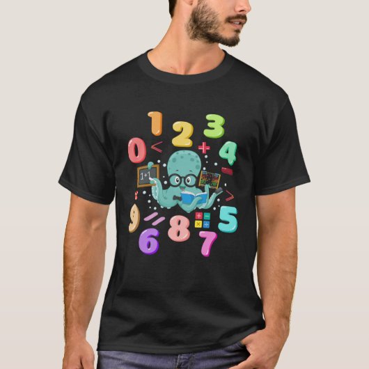 ナンバーデイキッズタコ可愛いナンバーズコスチューム戻る Tシャツ (正面)
