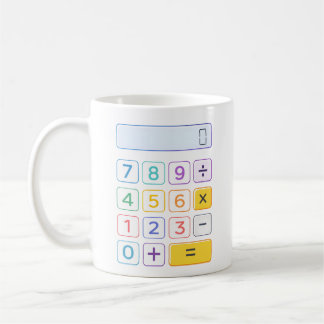 ナンバーデーのカラフル計算機 数学デザイン キッズ向け コーヒーマグカップ