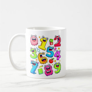 ナンバーデー おもしろ カートゥーン 数字 デザイン コーヒーマグカップ