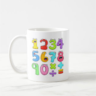 ナンバーデー お子様のためのカラフルな数字 数学デザイン コーヒーマグカップ