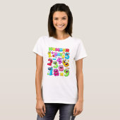 ナンバーデー 楽しい カートゥーン 数字 Tシャツ (正面フル)