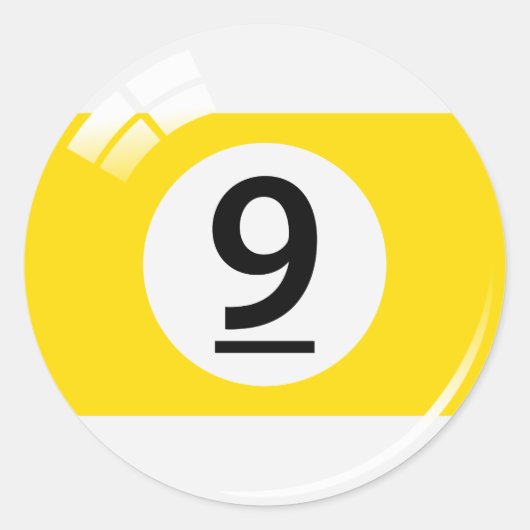 ナンバーナインのプールボールスタンプ/ラベル ラウンドシール (正面)