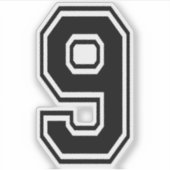 ナンバーナイン9スポーツフォントステッカー シール (正面)
