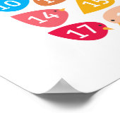 ナンバーバーディーズ。ベビー用品の装飾。 ポスター (角)