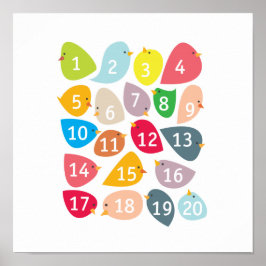 ナンバーバーディーズ。ベビー・幼児向けのインテリア。 ポスター