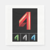 ナンバーフォーカラフル紙ナプキンス スタンダードランチョンナプキン (正面)