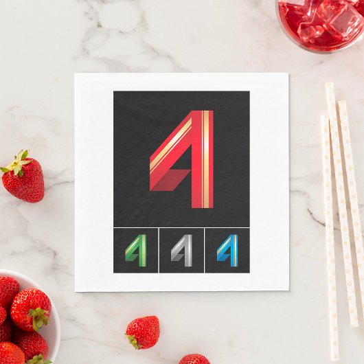 ナンバーフォーカラフル紙ナプキンス スタンダードランチョンナプキン