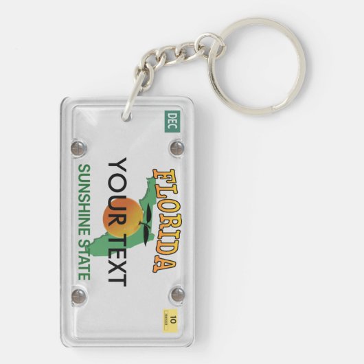 ナンバープレートのフロリダのkeychain キーホルダー (裏面)