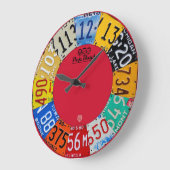 ナンバープレートの芸術の時計のヴィンテージ数新しいV1 ラージ壁時計 (傾斜)