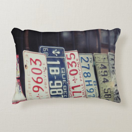 ナンバープレートの装飾用クッション アクセントクッション (正面)