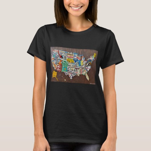 ナンバープレート・マップTシャツ(女性用) Tシャツ (正面)