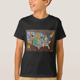 ナンバープレート・マップTシャツ(子供用) Tシャツ