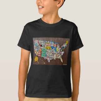 ナンバープレート・マップTシャツ(子供用) Tシャツ