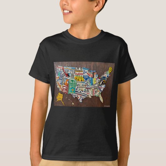 ナンバープレート・マップTシャツ(子供用) Tシャツ (正面)