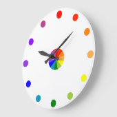 ナンバーレスRYBカラーホイールクロック3 ラージ壁時計 (傾斜)