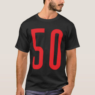 ナンバーレッドスポーツファンジャージー番号50 Tシャツ