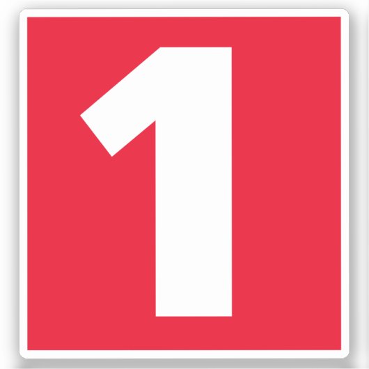 ナンバーワンのステッ赤と白カー シール (正面)