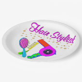 ナンバーワンの美容師で美容師 ペーパープレート (アングル)