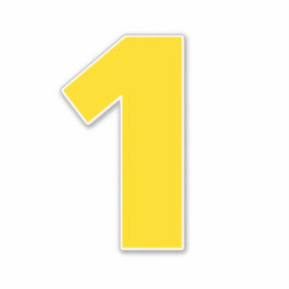 ナンバーワンの金ゴールドとホワイトステッカー シール