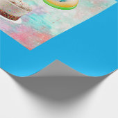 ナンバーワンキャンドルオンケーキ，ハッピーバースデーカラフル, ラッピングペーパー (角)