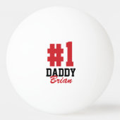 ナンバーワンダディ赤モノグラムの父の日 卓球ボール (正面)