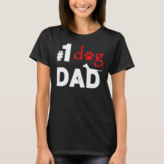 ナンバーワンドッグパパ父の日 Tシャツ (正面)