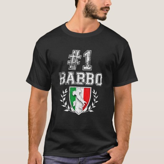 ナンバーワンバボ！ヴィンテージイタリアン父の日 Tシャツ (正面)