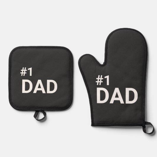 ナンバーワンパパシンプルミニマリストモダンギフト 鍋つかみ&鍋敷きセット (正面)