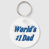 ナンバーワンパパシーブルー文字 キーホルダー (正面)