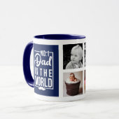 ナンバーワンパパネイビーカスタムブルー写真コラージュ マグカップ (正面左)