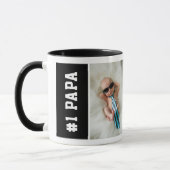 ナンバーワンパパブラックカスタム4フォトコラージュ マグカップ (左)