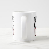 ナンバーワンパパブラックタータンチェックタイポグラフィ ジャンボコーヒーマグカップ (裏面)