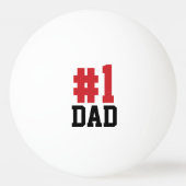 ナンバーワンパパレッド&ブラック・ファーザー・デー 卓球ボール (正面)