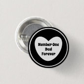 ナンバーワンパパ白黒モダンハート 缶バッジ (正面&裏面)