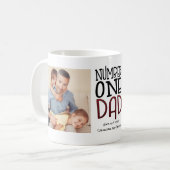 ナンバーワンパパ2写真アートタイポグラフィ名 コーヒーマグカップ (正面左)