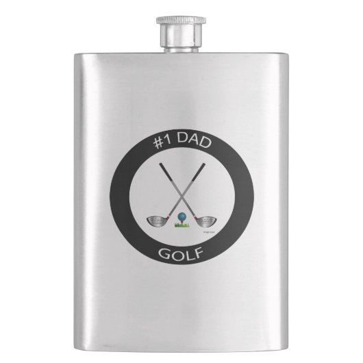 ナンバーワンパパ、父の日ゴルフフラスコクールク フラスク (正面)