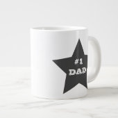 ナンバーワンパパ、#1グレー星 ジャンボコーヒーマグカップ (正面右)