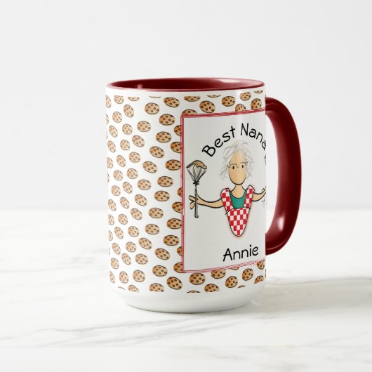 ナンバーワンママおばあちゃん母の日の漫画 マグカップ (正面右)