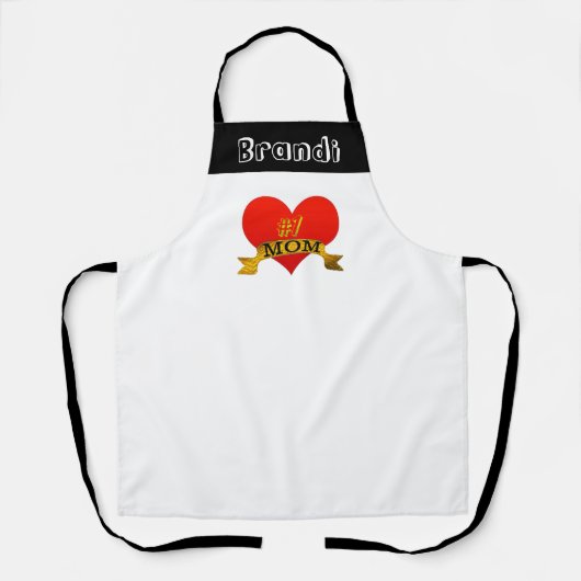 ナンバーワンママ名エプロン | 母の日の贈り物 エプロン (正面)