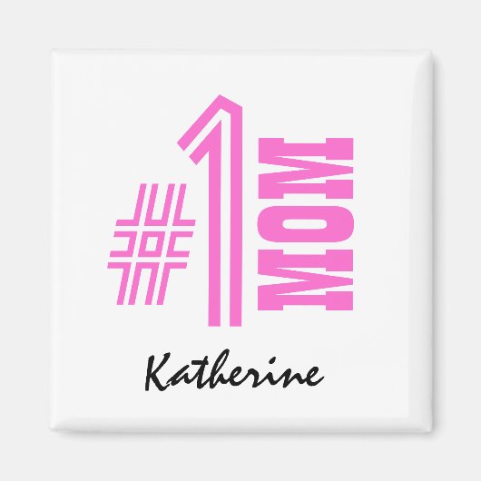 ナンバーワンママ最高のママーエバー名前をカスタムするV8 マグネット (正面)